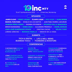 Cartel de INCmty, del 15 al 17 de noviembre en México.