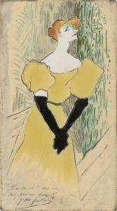 Henri de Toulouse-Lautrec, Yvette Guilbert : Ceramic Tile. 1895. Est: $200,000-$250,000.