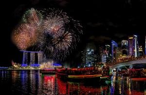 Fireworks at Marina Bay Singapore