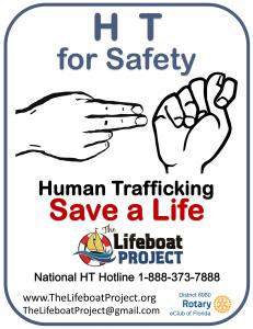 H T For Human Traffick Sign for Help in American English