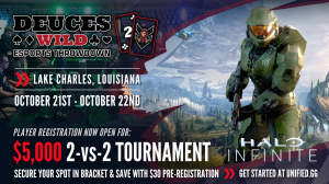 Halo: Infinite esports tournament with $5,000 cash prize, powered by Unified Esports Association.