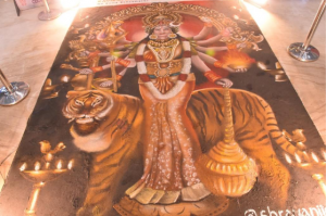 Navratri Celebration at 93 Avenue Pune - 15kgs of Rangoli