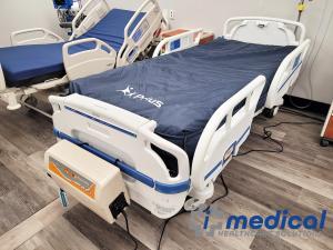 Hospital bed photo a Stryker Secure 3 bed with a wound care air mattress system attached.