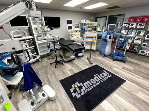 Operating room and surgical equipment on display in the Virginia Beach location available for rentals