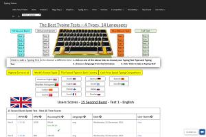 Typing Test section Home Page