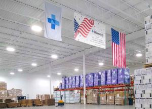 Inside view of iRemedy's spacious and organized Florida warehouse for efficient 3PL service