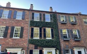 Brick Home in Georgetown, DC with vines on it
