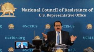 Mr. Alireza Jafarzadeh, the dep. dir. of the NCRI-US during a press briefing at the Washington office of the NCRI on Oct 19, 2022, presenting information about the full engagement of the IRGC in the suppression of the uprising in Tehran and elsewhere.