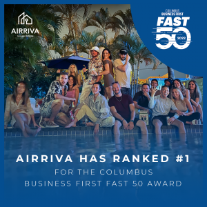 Airriva Celebrating Fast 50 First Place Award Win