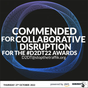 The Exodus Road received a commendation for Collaborative Disruption from STOP THE TRAFFICK Group