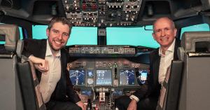 (From left) Neal McMahon, Ryanair’s Director of Operations, and Dominique Mineo, CEFA Aviation’s CEO at Ryanair Training Center in Dublin, Ireland.