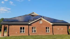 Image of the solar array on Fire Station 21 in Lexington