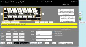 This is a screenshot of the layout of the Level 3 screen of the Classic Typing Tutor