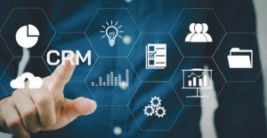 Person interacting with a CRM platform.