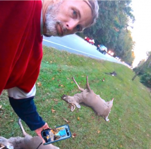 Matt Krasowski in Mt Pleasant, South Carolina a 'Roadkill Hunter'.