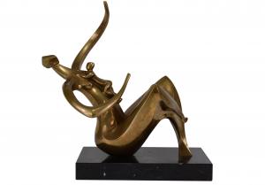 Bronze sculpture on a black marble plinth by Isaac Kahn (Lithuania, b. 1950), titled Maternity, depicting a nude woman and child, signed “I. Kahn” and numbered (“3/4”) (est. $2,000-$4,000).