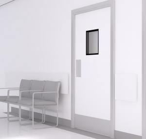 Flush Vision Panel for fiberglass and fiberglass reinforced plastic (FRP) aluminum hybrid doors