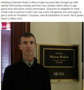 America's child protector and SubscriberWise founder David E. Howe at the Office of United States Senator Marco Rubio, Washington, D.C.