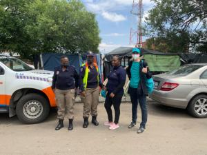 Members of the Midrand SAPS, JMPD and Church of Scientology distributing materials on Drug Abuse.