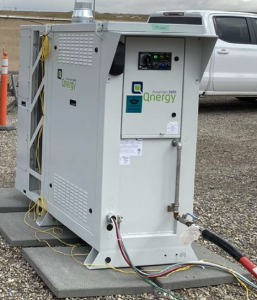 Qnergy PowerGen 5650 unit undergoing methane destruction efficiency testing.