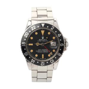 A Rolex Ref. 1675 GMT-Master watch (shown) and a Ref. 16760 GMT-Master II watch are expected to change hands for CA$25,000-$30,000 and CA$20,000-$25,000, respectively.