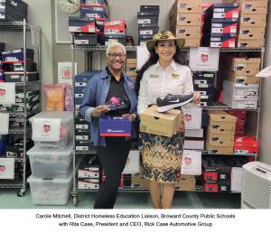 Carole Mitchell, District Homeless Education Liaison, Broward County Public Schools with Rita Case. President and CEO, Rick Case Automotive Group