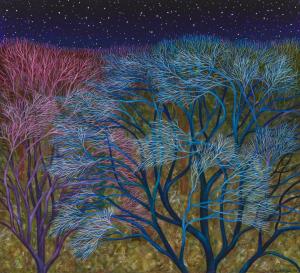 Oil on linen by Scott Kahn (American, b. 1946), titled The Woods (2017), 20 inches by 22 inches. Sold for $212,500.