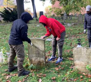 Veterans Day Clean Up of West Farms Soldiers Cemetery in The Bronx, NY