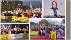 Iran (NCRI) President-elect Maryam Rajavi sent a message to  Freedom-loving Iranians and PMOI/MEK supporters rallied in Münster, Germany, outside the G7 Summit to call on the international community to not negotiate with the murderous regime in Iran.