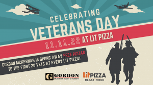 McKernan teams with Lit Pizza to give a free pizza to 280 Louisiana veterans on Veteran’s Day.