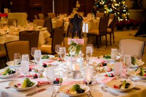 Champagne reception and gourmet meal served at event