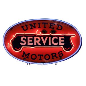 American-made 1930s United Motors Service single-sided porcelain neon sign with original neon, insulators, transformer and can, never been apart (CA$15,340).