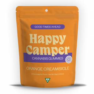 Happy Camper Creamsicle orange and purple