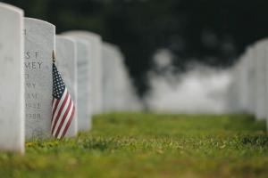 Cemetary with flag