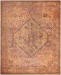 Large Antique Turkish Oushak Rug 18 ft 1 in x 15 ft 10 in (5.51 m x 4.82 m)