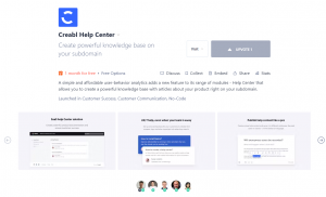 Creabl Launches a New Help Center Feature on Product Hunt