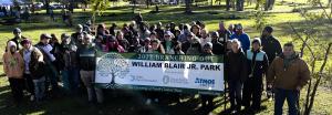 Dozens of volunteers assisted with the tree planting
