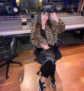 Jennifer Kassir aka Jenn Royal in the studio for the recording of her new single "Killer"