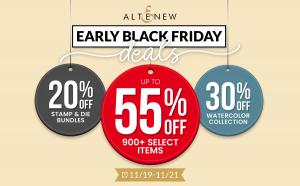 Black Friday deals on stamps, dies, inks, stencils, paper, and more are about to start at the Altenew store.