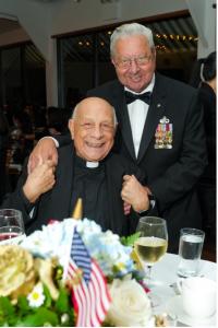 CMSgt Ret. Ed Schloeman, Monsignor Hilary Franco (Photo Credit: Sean Zanni/PMC)