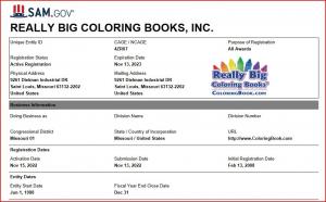 SAM.gov member Really Big Coloring Books, Inc.