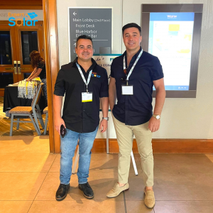 Juan Garcia and Fabio Dikena Expert CEOs at a Solar expo