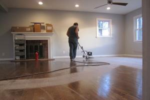 Buffing out the hard wood floor