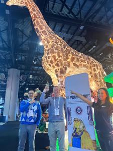 IAAPA Expo Orlando 2022 at Zigong Lantern Group Booth from left to right, Mike Boyle, Justin Corsa, Meng Liu