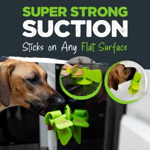 Mighty Paw 's Slow Feeder Insert sticks to any flat surface