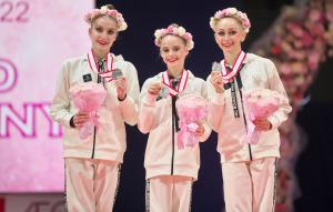 Ukrainian Rhythmic Gymnastics medalists during the AEON cup in Tokyo last October