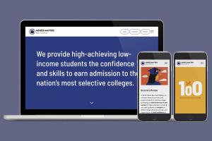 Image of the home page created for the new Minds Matter Bay Area website.
