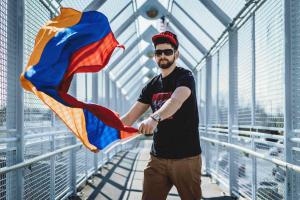 Singer Marc 2Ray Holding Armenian Flag