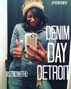 A Picture of a women wearing Denim for Denim Day Detroit