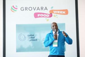 Abu Kamara, Grovara Co-Founder and CEO, speaks to participants at Grovara Food Week.